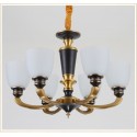 6 Light American Brass Retro Modern Chandelier