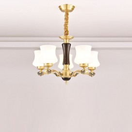 5 Light Brass American Modern Luxurious Chandelier