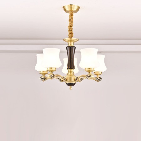 5 Light Brass American Modern Luxurious Chandelier