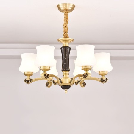 6 Light Brass American Modern Luxurious Chandelier