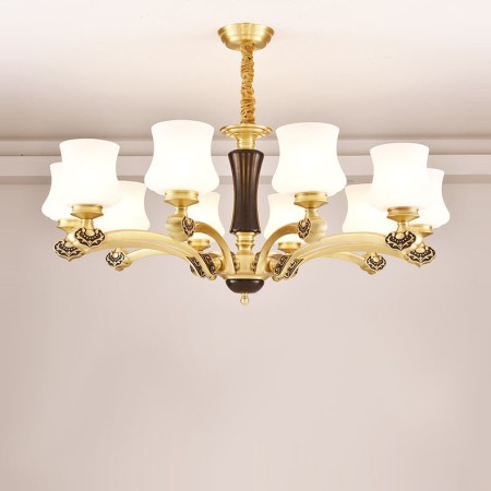 10 Light Brass American Modern Luxurious Chandelier