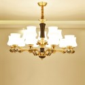 15 Light (10+5) 2 Tiers Brass American Modern Luxurious Chandelier