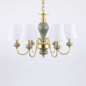 6 Light American Brass Modern Chandelier