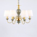 6 Light American Brass Modern Chandelier