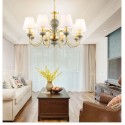 8 Light American Brass Modern Chandelier