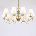 10 Light American Brass Modern Chandelier