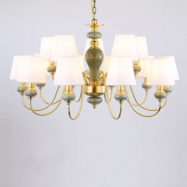 15 Light (10+5) 2 Tiers American Brass Modern Chandelier