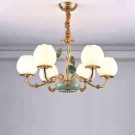 6 Light Modern Brass Chandelier