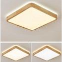 Square Modern Contemporary Wood Flush Mount Ceiling Light