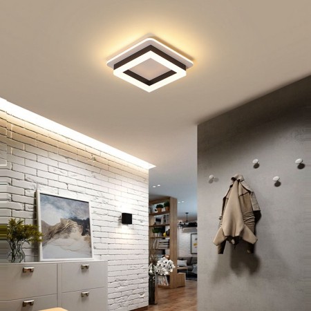 Modern Contemporary Square Stainless Steel Flush Mount Ceiling Light