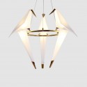 Modern/ Contemporary Paper Crane 3 Light Pendant Light