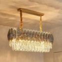 Modern Minimalist Oval Chandelier Glass Pendant Light Living Room  Dining Room