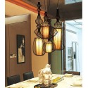 Country Vintage Metal Vase Shape Pendant Light