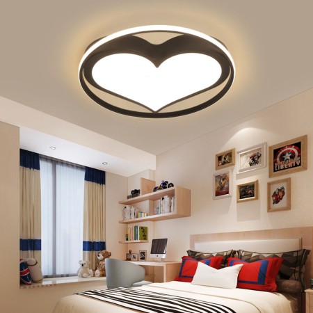 Acrylic Flush Mount Ceiling Light Heart Shaped Light Fixture Bedroom Living Room