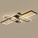 4-Light Flush Mount Ceiling Light Modern Geometric Linear Decorative Light Fixture Living Room Office