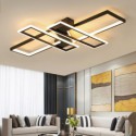 4-Light Flush Mount Ceiling Light Modern Geometric Linear Decorative Light Fixture Living Room Office