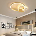 Modern Acrylic Flush Mount Gold Double Heart Ceiling Light Bedroom Living Room