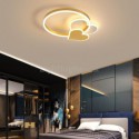 Modern Acrylic Flush Mount Gold Double Heart Ceiling Light Bedroom Living Room