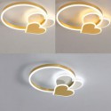 Modern Acrylic Flush Mount Gold Double Heart Ceiling Light Bedroom Living Room