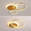 Modern Flush Mount Round Gold Ceiling Light Bedroom Living Room