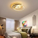 Moon Star Flush Mount Ceiling Light Gold Acrylic Light Fixture Bedroom Kids Room