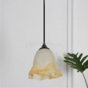 Creative Petal Glass Pendant Lamp Single Light Fixture Bedroom Living Room