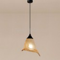 Creative Petal Glass Pendant Lamp Single Light Fixture Bedroom Living Room