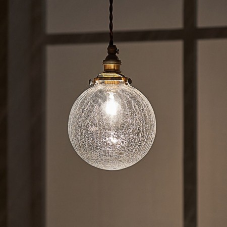 Modern Crackle Glass Pendant Light Ceiling Hanging Pendant Light Fixture Kitchen Living Room