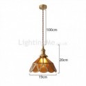 Retro Glass Pendant Light Glass Ceiling Light Bedroom Living Room