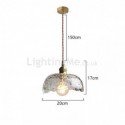 Irregular Brass Glass Pendant Light Hammer Glass Ceiling Light Bedroom Living Room