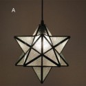 European Stained Glass Pendant Light Creative Star Pendant Lamp Bedroom Living Room