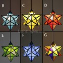 European Stained Glass Pendant Light Creative Star Pendant Lamp Bedroom Living Room