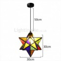 European Stained Glass Pendant Light Creative Star Pendant Lamp Bedroom Living Room