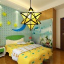 European Stained Glass Pendant Light Creative Star Pendant Lamp Bedroom Living Room