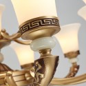 8 Light Retro Traditional Zinc Alloy Luxury Chandelier with Glass Shade