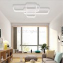 Modern Minimalist Flush Mount Triple Rectangle Layer Ceiling Light Bedroom Office