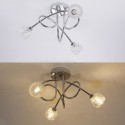 Minimalist Glass Flush Mount 3 Light Ceiling Light Bedroom Living Room