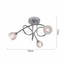 Minimalist Glass Flush Mount 3 Light Ceiling Light Bedroom Living Room