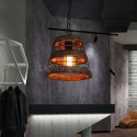 Retro Style Wood Pendant Lamp Single Light Hat Shape Light Fixture Kitchen Island Office