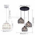 Hollow Crystal Iron Pendant Lamp Kitchen Island Ideas Dining Room Office