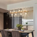 Modern Crystal Pendant Light Horizontal Chandelier Living Room Dining Room