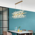 Modern Crystal Pendant Light Horizontal Chandelier Living Room Dining Room