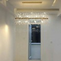 Modern Crystal Pendant Light Horizontal Chandelier Living Room Dining Room