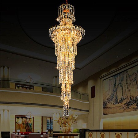 European Long Pendant Crystal Chandelier Living Room Lobby