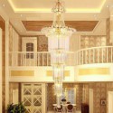 Elegant Long Pendant Crystal Chandelier Living Room Lobby