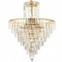 Modern Elegant Crystal Pendant Light Conical Chandelier Living Room Bedroom