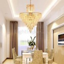 Modern Elegant Crystal Pendant Light Conical Chandelier Living Room Bedroom