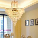 Modern Elegant Crystal Pendant Light Conical Chandelier Living Room Bedroom