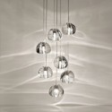 Modern Crystal Cluster Pendant Light Unique Crystal Lamp Shade Duplex Stair Living Room