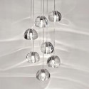 Modern Crystal Cluster Pendant Light Unique Crystal Lamp Shade Duplex Stair Living Room